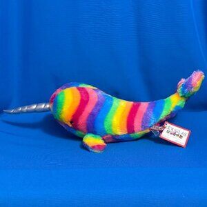 NEW / NWT DOUGLAS RAINBOW NARWHAL WHALE UNICORN OF THE SEA PLUSH STUFFED ANIMAL